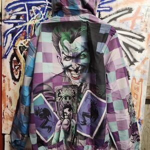 DC Comics Joker Vs Batman Checkered Windbreaker
